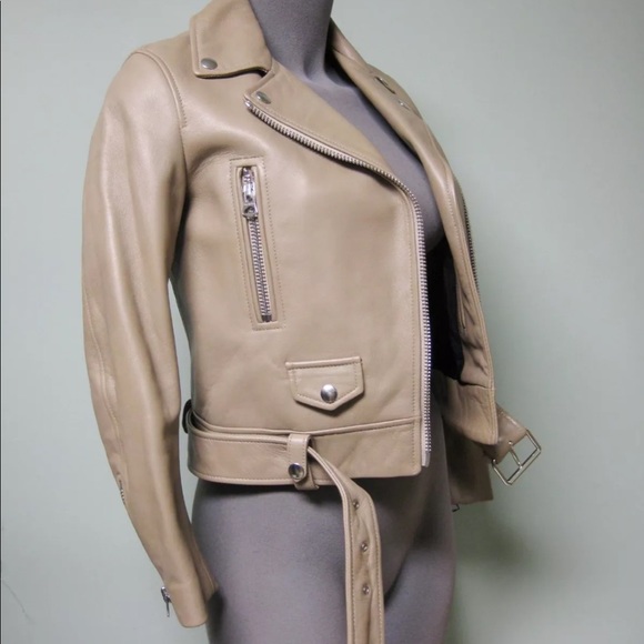 NEW Acne Studios Mock Leather Biker Moto Jacket 32 - Picture 2 of 8